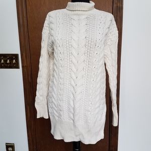 Long White Knitted Sweater